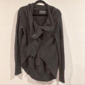 All Saints button asymmetrical sweater cape black